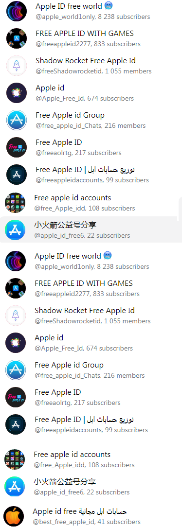 Grupos Telegram Apple Id Free Link